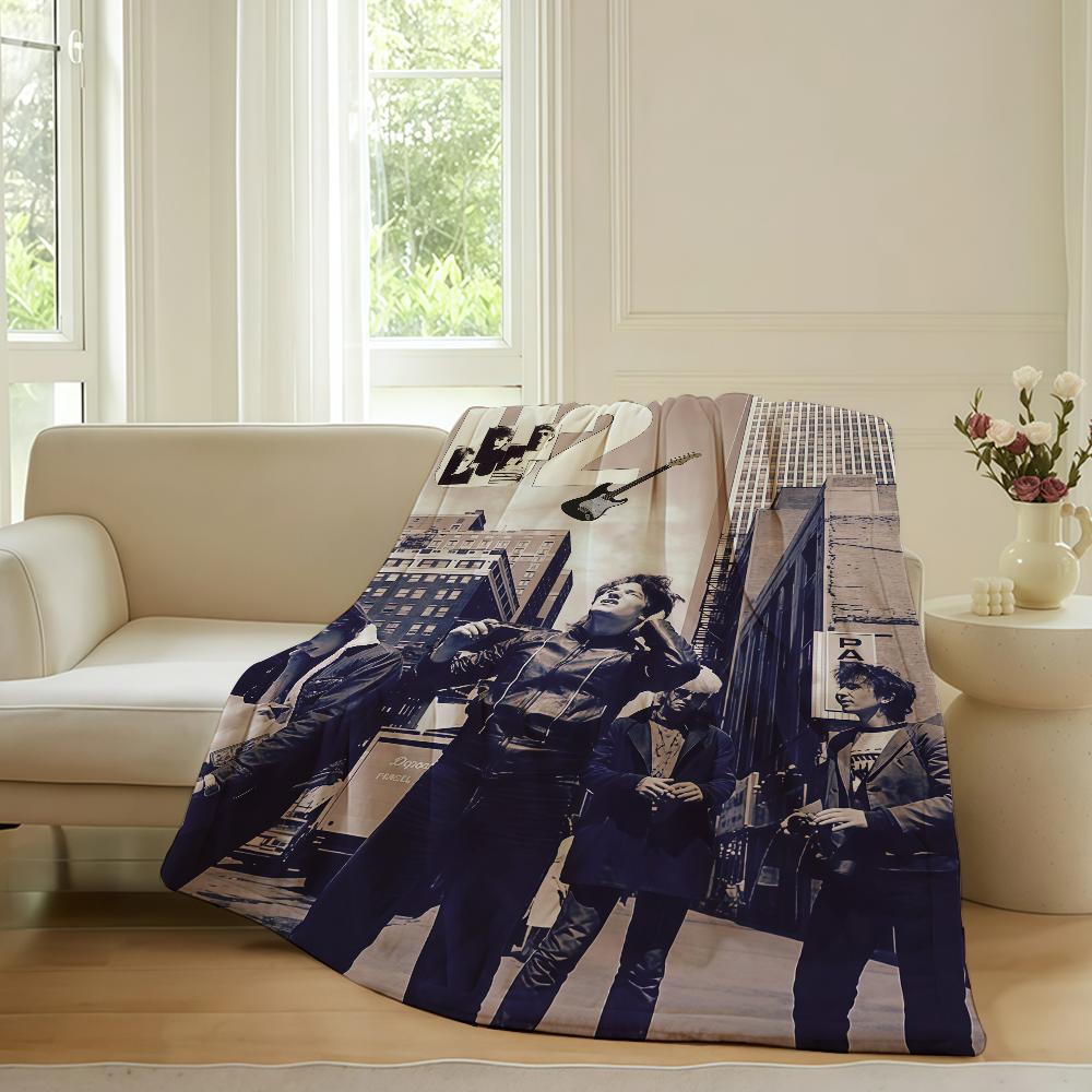 Rock Band U-U2 Blanket For Sofa Office Bed Plane Travel Sleep Read Relax Camping Soft And Warm