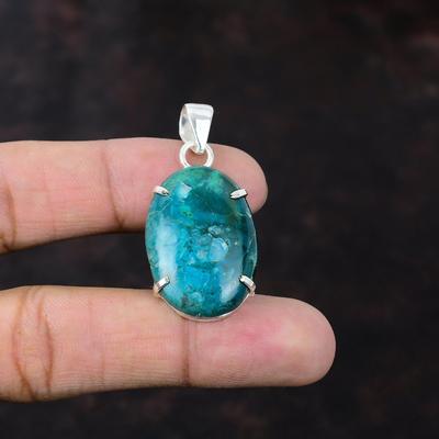 Chrysocolla Pendant 925 Sterling Silver Pendant Very Pretty Gemstone Jewelry Handmade Unique Design Pendant Gift For Women Statement Jewelry