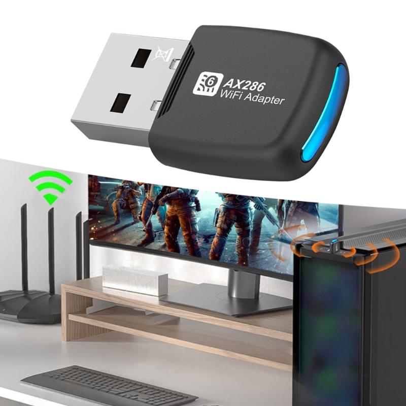 WiFi Receiver Fast USB WiFi Stick WIFI Dongle Stable Connection WIFI6 Adapter Easy Installation Strong Signal Strength