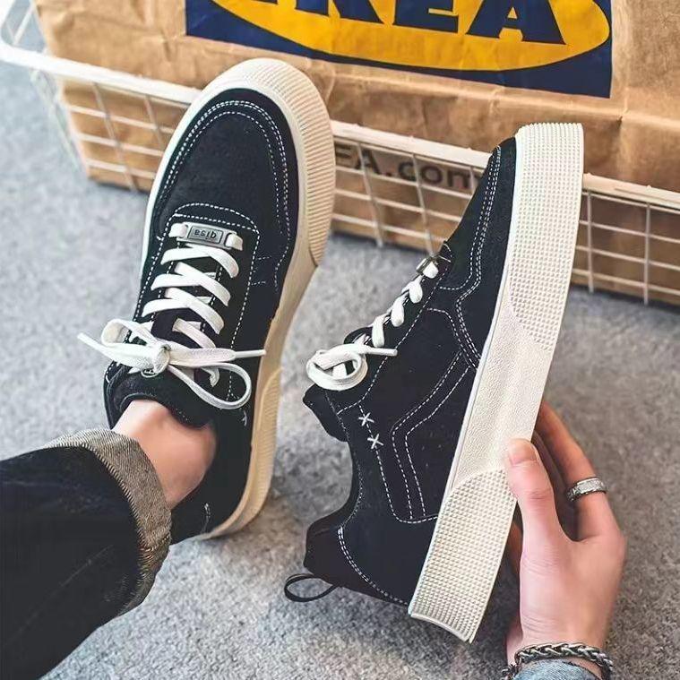 

Мужские модные корейские кроссовки 2025 года: Повседневная спортивная обувь на толстой подошве, увеличивающая рост, для весны и осени Size 39