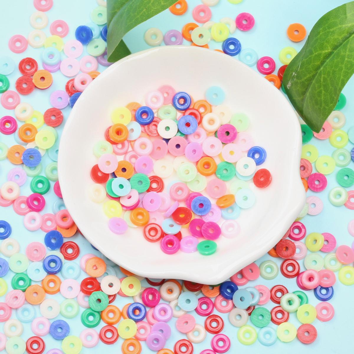 

500 шт., однотонные акриловые браслеты «сделай сам», 6 мм, для изготовления ювелирных изделий, плоские круглые ожерелья ручной работы, свободные бусины-разделители в стиле бохо, диск