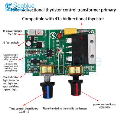 41A 100A Spot Welding Machine DIY Spot Welding Machine Time Current Control Board Lithium Battery Power AC220V To 9V Transformer