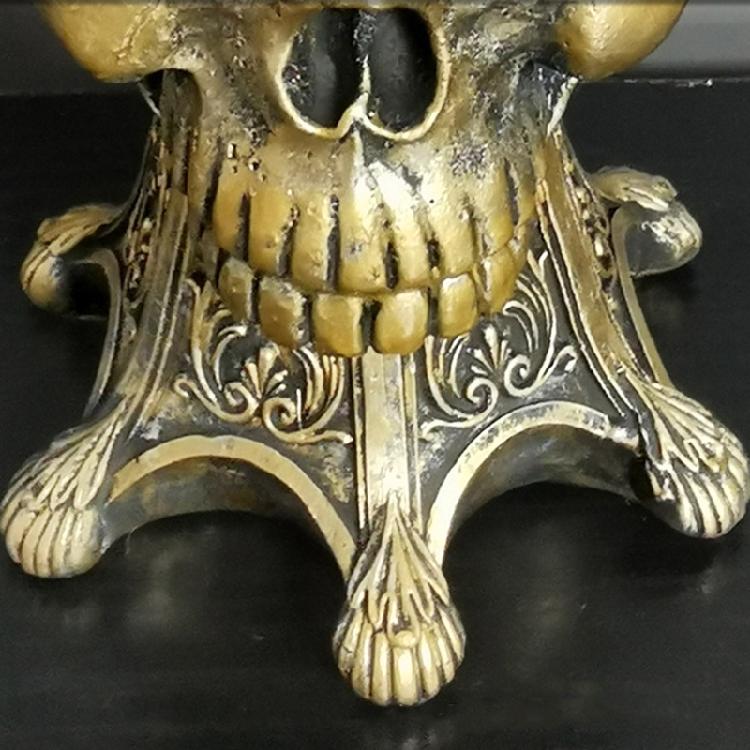 Alloy Skull-shape Resin Storage Jar Household Storage Porch Key Storage Cup