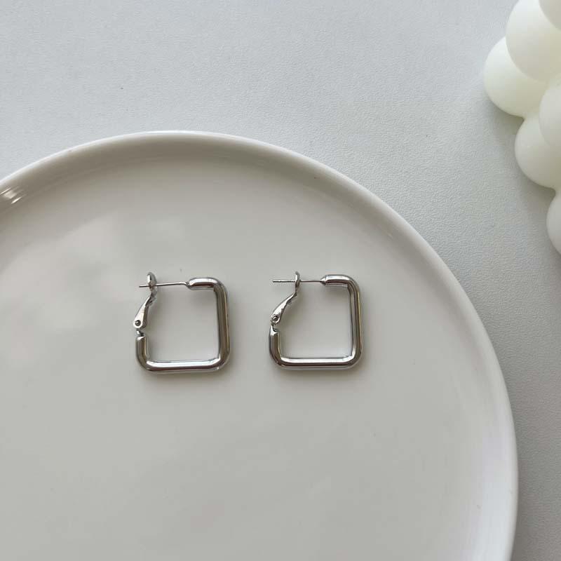 

Универсальные корейские квадратные серьги-кольца из стерлингового серебра 925 пробы для женщин – трендовые украшения 2022 года серебряный