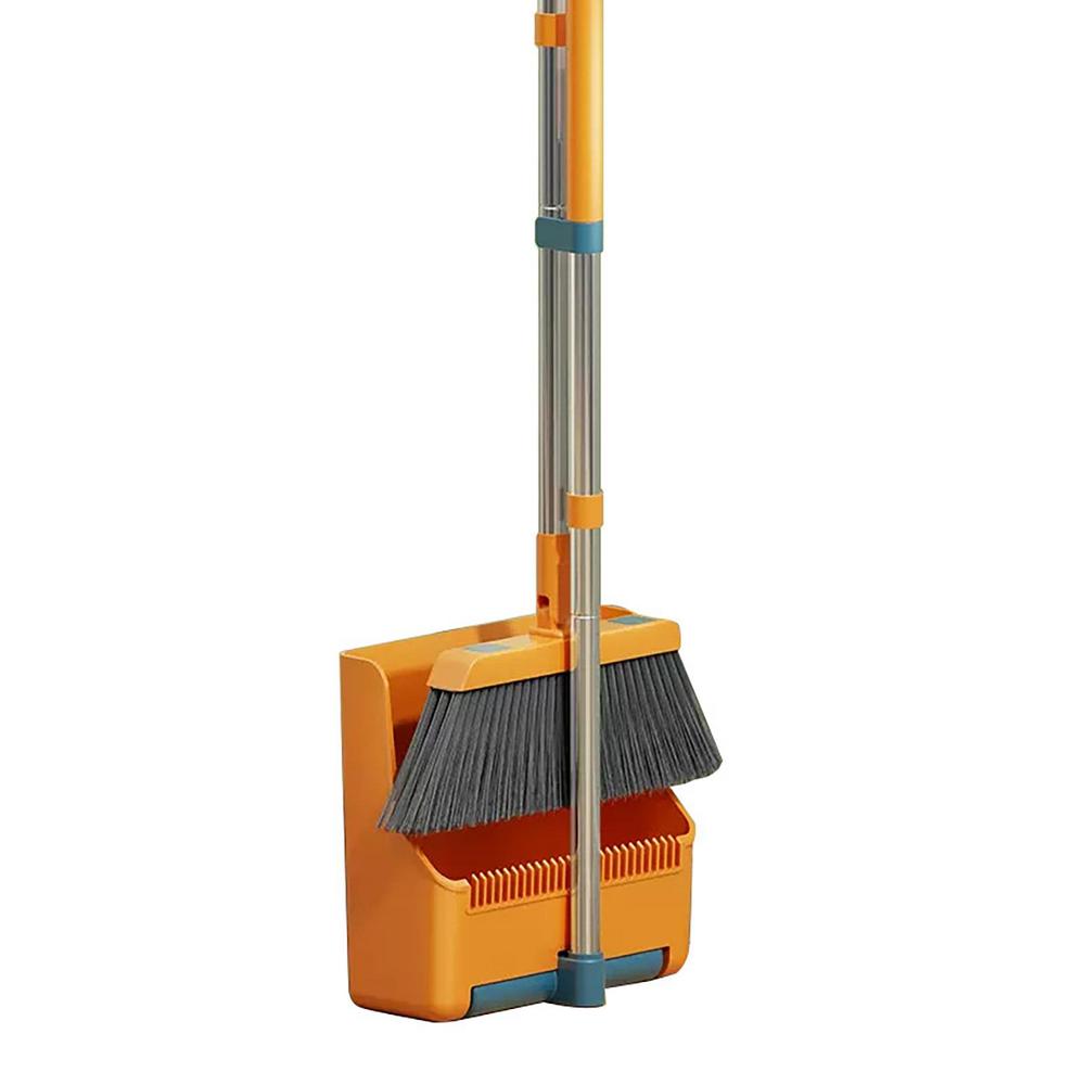 

Large Broom And Dustpan Stand Up Dust Pans With 180 Degree Rotating Broom Combo Stand Up Broom And Dust Pans For Dining Room помаранчевий