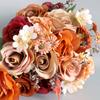 Bride Bouquet Handmade Wedding Decoration Flowers Combo Champagne Rose Bouquet for Graceful Anniversary Celebration