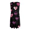 Women's Casual Fashion Sexy V-Neck Button Decoration Sleeveless Valentine's Day Tunic Dress