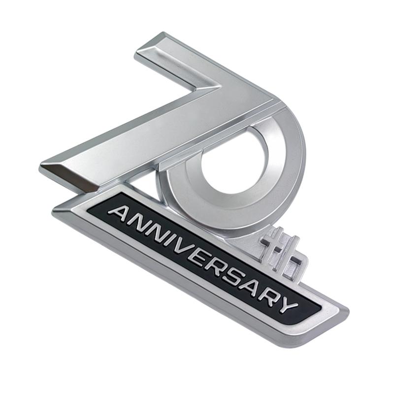 3d ABS Chrome Black Logo 70th Anniversary Emblem Car Fender Sticker 70th Anniversary Badge Sticker Accessories