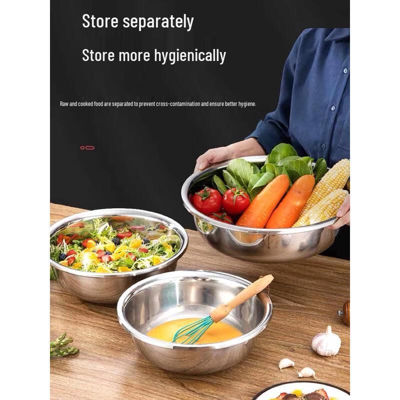 HANDUNYOU Großer breiter Randbecken aus 304 Edelstahl