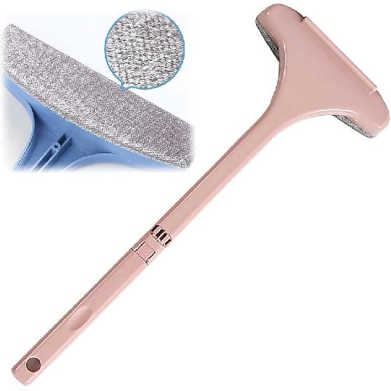 Magic Window Screen Cleaning Brush 2-in-1 with Handle, Double Sided Window Screen Dust Remover, Mesh Cleaning Brush, Window Screen Cleaning Brush 1pcs-pink