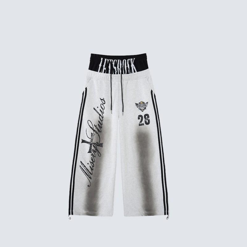Mens Loose Fit Hip Hop Sweatpants Striped Graphic Casual Dance Athletic Pants