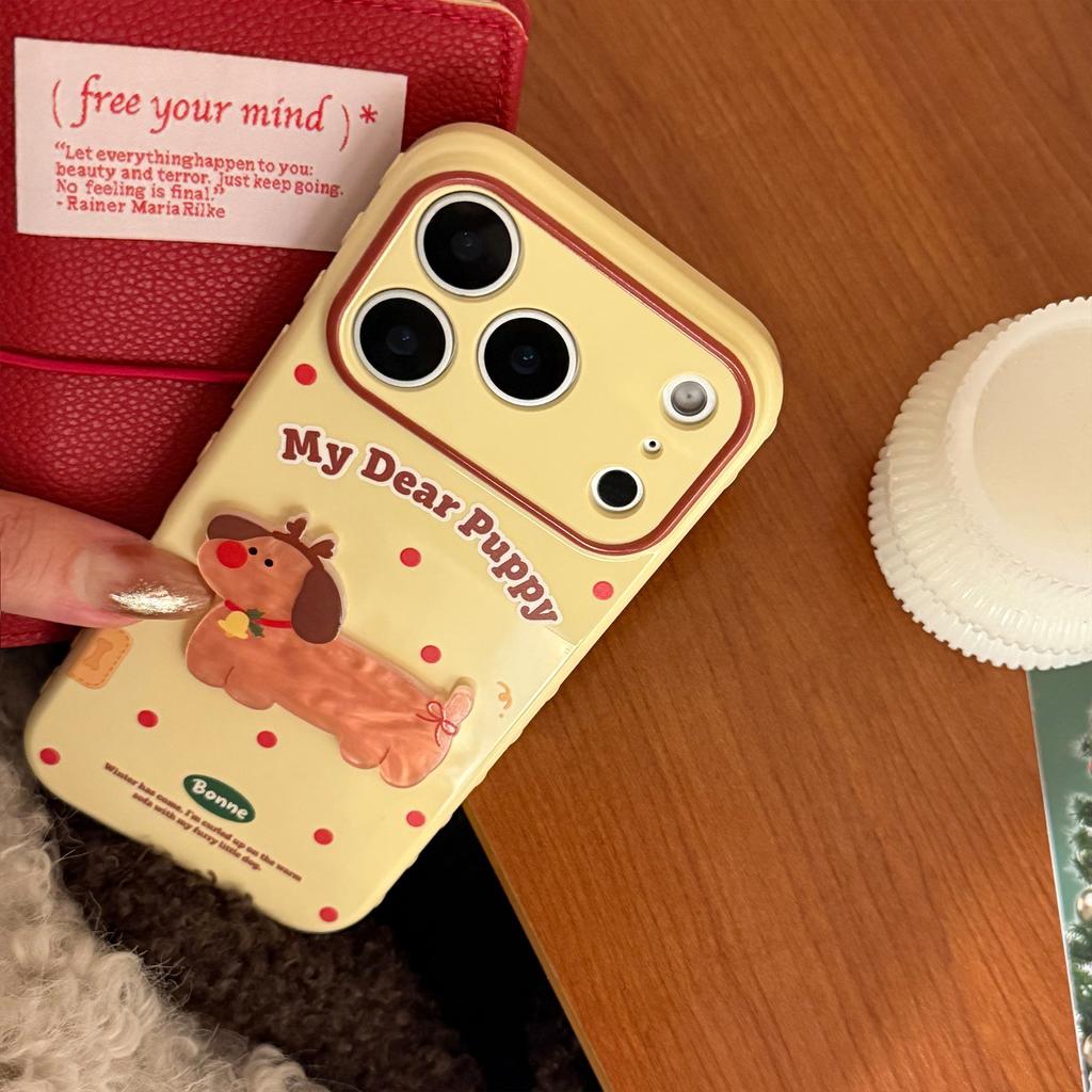 Shell Pattern Cartoon Puppy Suitable for Iphone17 for Apple 16promax Mobile Phone Case 13 Three-dimensional 14 Soft 15 Christmas