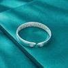 Classic S999 Sterling Silver Heart Sutra Bangle: Chinese Style Wide Open Bracelet for Women - Ideal Gift for Elders.