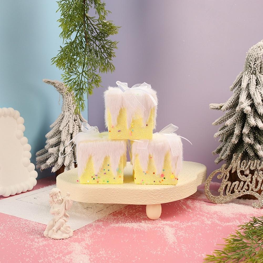 Schaumstoff Weihnachtsbaumschmuck Set mit 3 Stück 7cm Durchmesser Macaronfarben Leicht Pastelltöne Weihnachtsdekoration