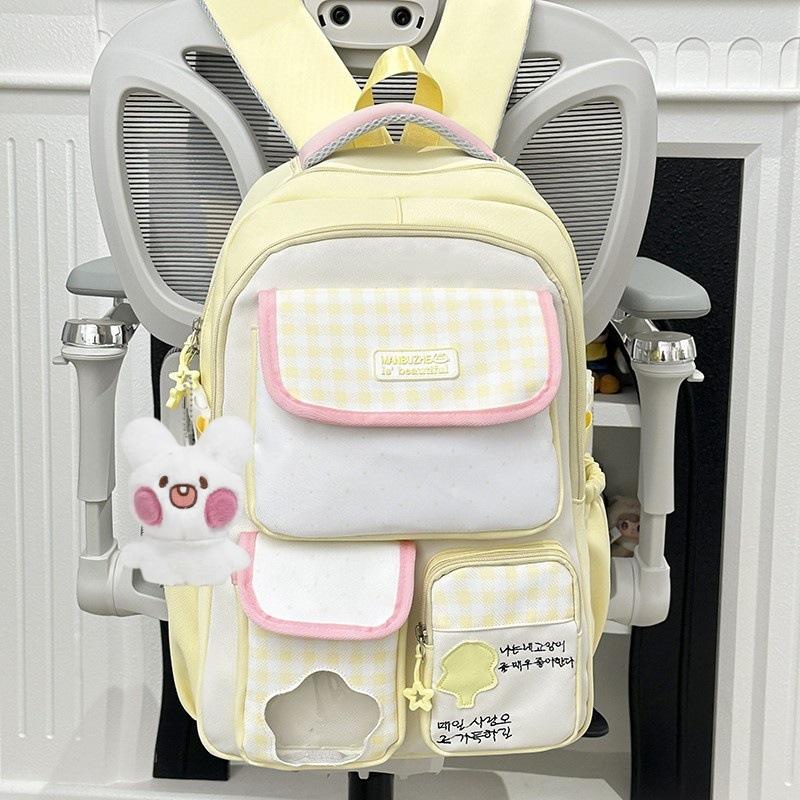 Schoolbag New Schoolbag High Value Dopamine Cute Girl Backpack Campus Junior High School High School Students Large Capacity Backpack