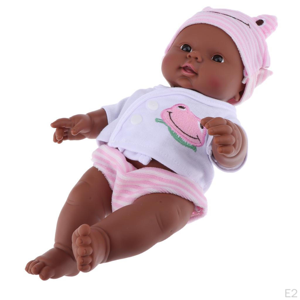 12 inch Newborn , African Infant black Kids Girl Holiday Birthday Gift - Pink