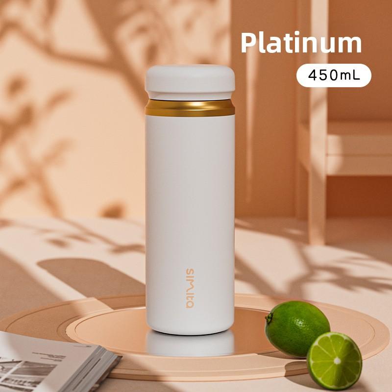 New 316 Stainless Steel Liner Vacuum Insulated Coffee Tumbler, Car Ice King Cup, Simple Minimalist Thermos 450ML платиновый
