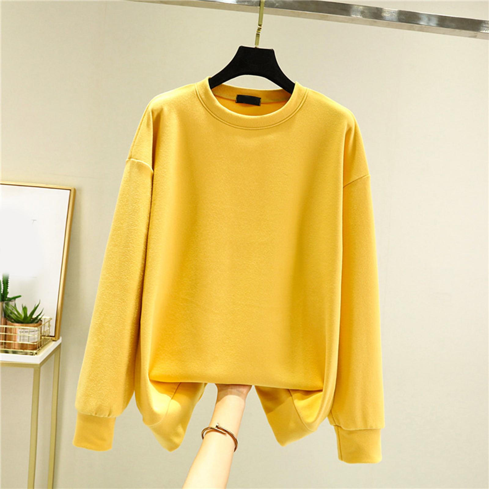 

Женское свободное удобное повседневное модное и теплое нижнее белье с бесшовным круглым вырезом и толстым велюровым топом XL жёлтый