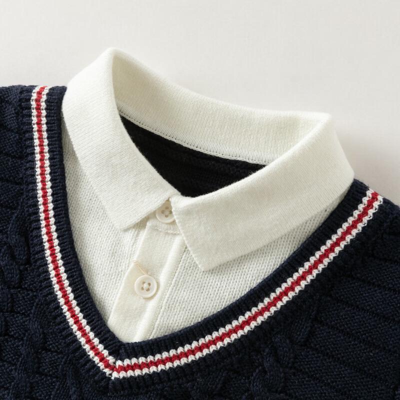 DAVE & BELLA Boys' Faux Two-Piece Anti-Static Sweater
