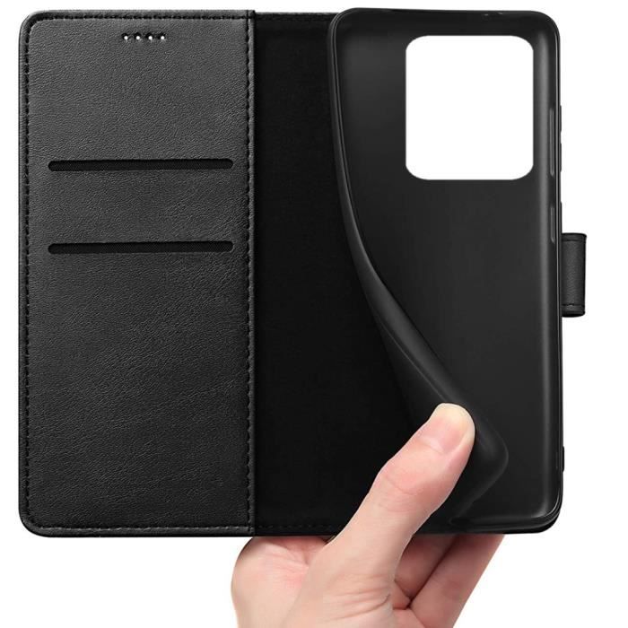 Coque Portefeuille - Phonillico - Xiaomi REDMI 10A - Noir - Effet Cuir - Rangement Cartes