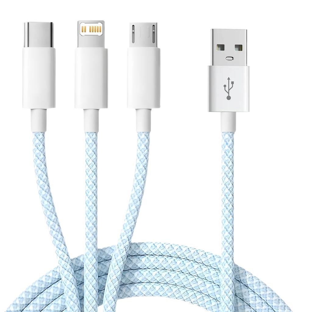 3 In 1 Fast Charging Cable For Samsung Xiaomi iPhone Poco Micro USB Type C Charger Cable Cord Multiple Usb C Charging Wire Line