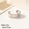European Chic Irregular Open Ring Set with Creative Convex-Concave Texture for Women