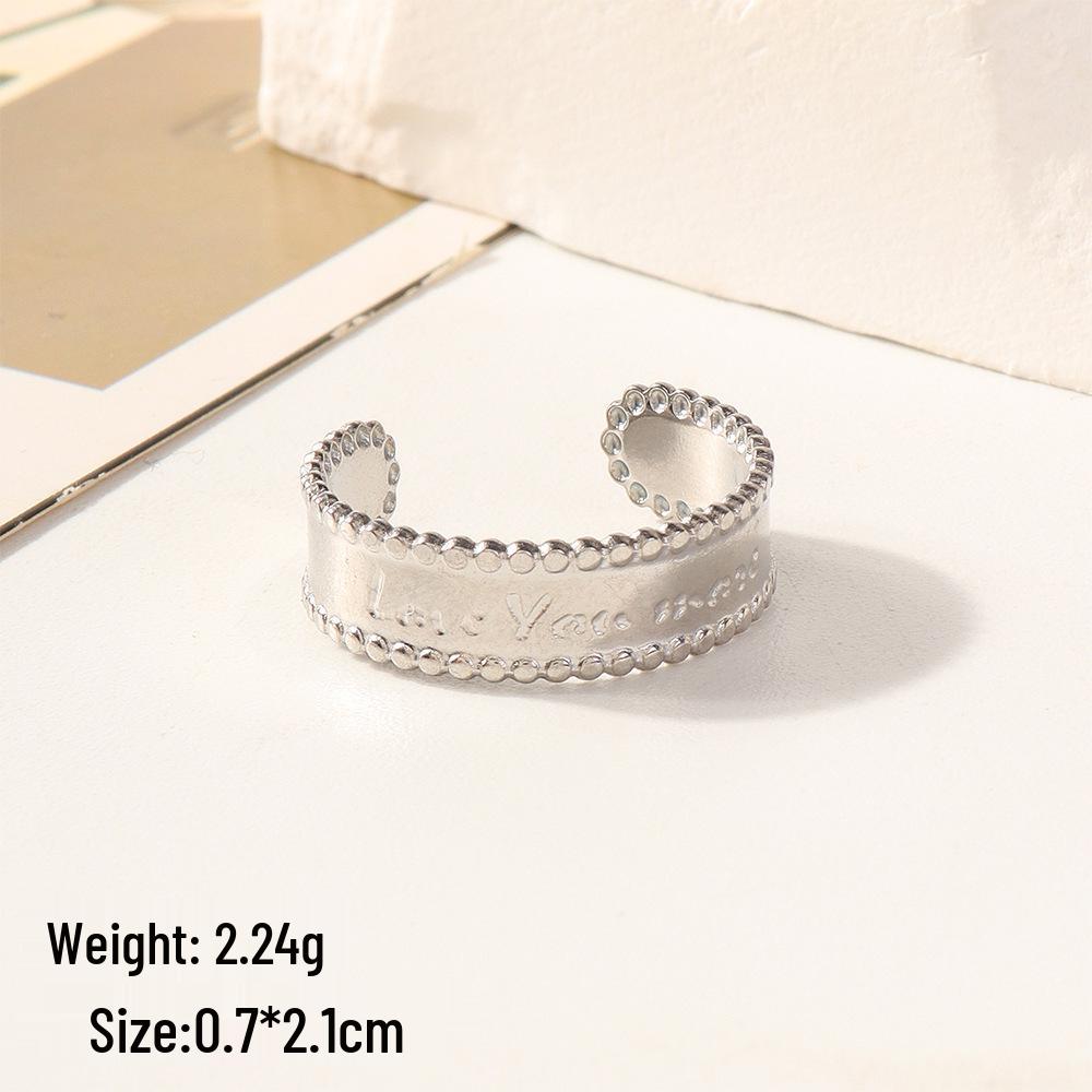 European Chic Irregular Open Ring Set with Creative Convex-Concave Texture for Women
