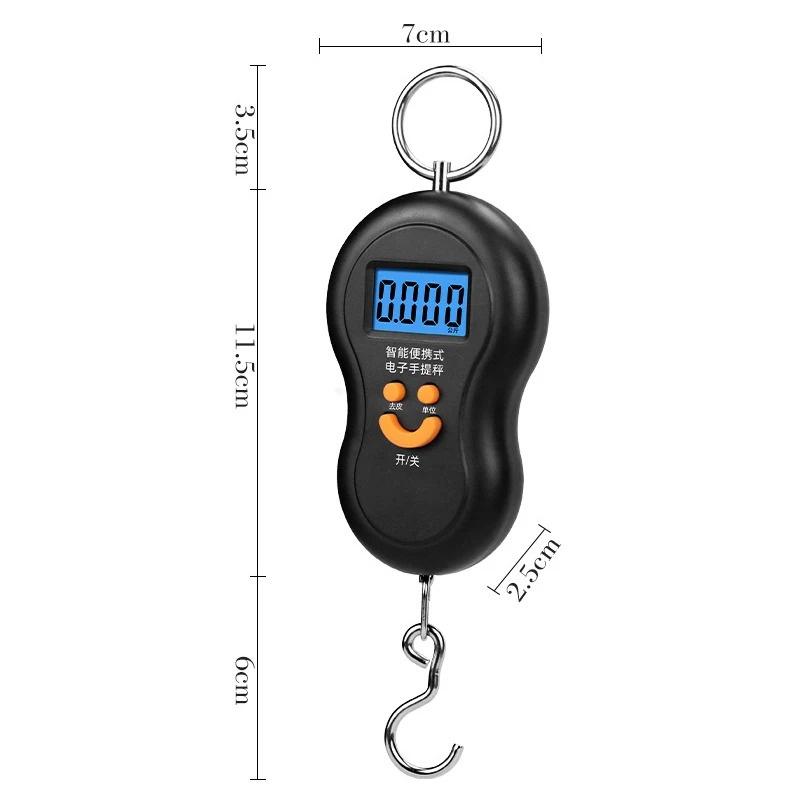 Digital Hanging Scale 50kg/10g Backlight LCD Kitchen Luggage Travel Fishing Pocket Scale