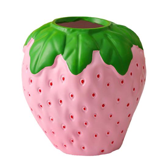 Strawberry Vase Cute Fruit Shaped Decorative Flower Vase Indoor Hydroponic Planter for Home