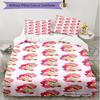 3pcs Duvet Cover Set (1*Duvet Cover + 2*Pillowcase, Without Core), Strawberry Shortcake Print Soft All‑Season Bedding Set, Home Bedroom Decor Gift