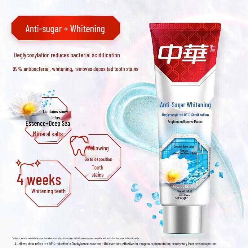Zhonghua Anti-Sugar Whitening Sea Salt Mint Toothpaste