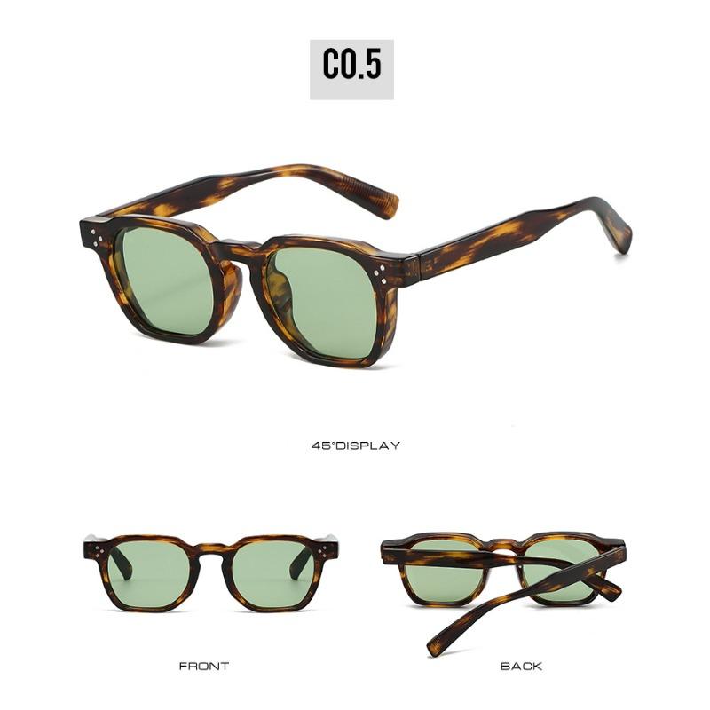 Fashion Vintage Rivet Round Sunglasses Women Men Luxury Leopard Sun Glasses Anti Blue Light Eyeglasses UV Protection Goggles