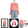 Chainsaw Man Power T-shirt Jeans Cosplay Hair Ornament Teeth Set