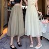 Summer A-shaped skirt women's medium and long gauze skirt Mori sweet pendulum skirt organza skirt