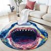 Shark Pattern Round rug,Carpet Rug for Living Room Bedroom Sofa Playroom Decor,Non-slip Floor Mat,Holiday Gifts and Birthday Gifts