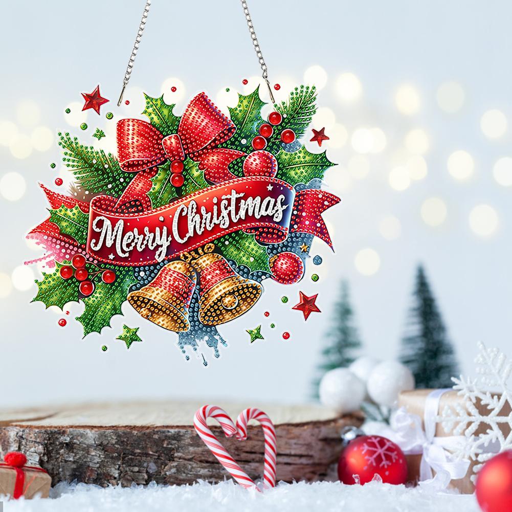 Weihnachtsthema 2D/Flache DIY Strass Diamantenkunst Fensteranhänger Diamant Malset Sonderform Heim Wanddekoration Bastelarbeiten