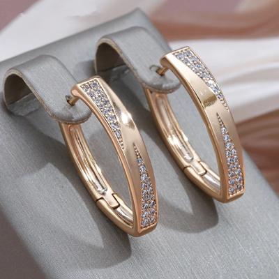 1 Pair Trendy Golden Color Cross Hoop Earrings for Women Vintage Bride Wedding Jewelry Cubic Zircon Luxury Drop Earrings