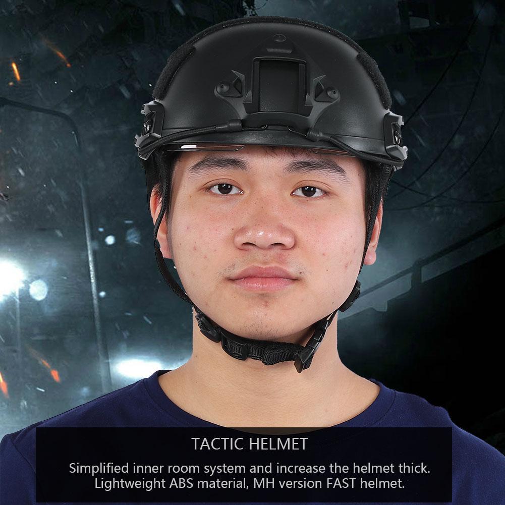 SCHNELL Leichter Schienenhelm Schutzbrillen Version MH Taktisch für CS Radfahren (Schwarz)