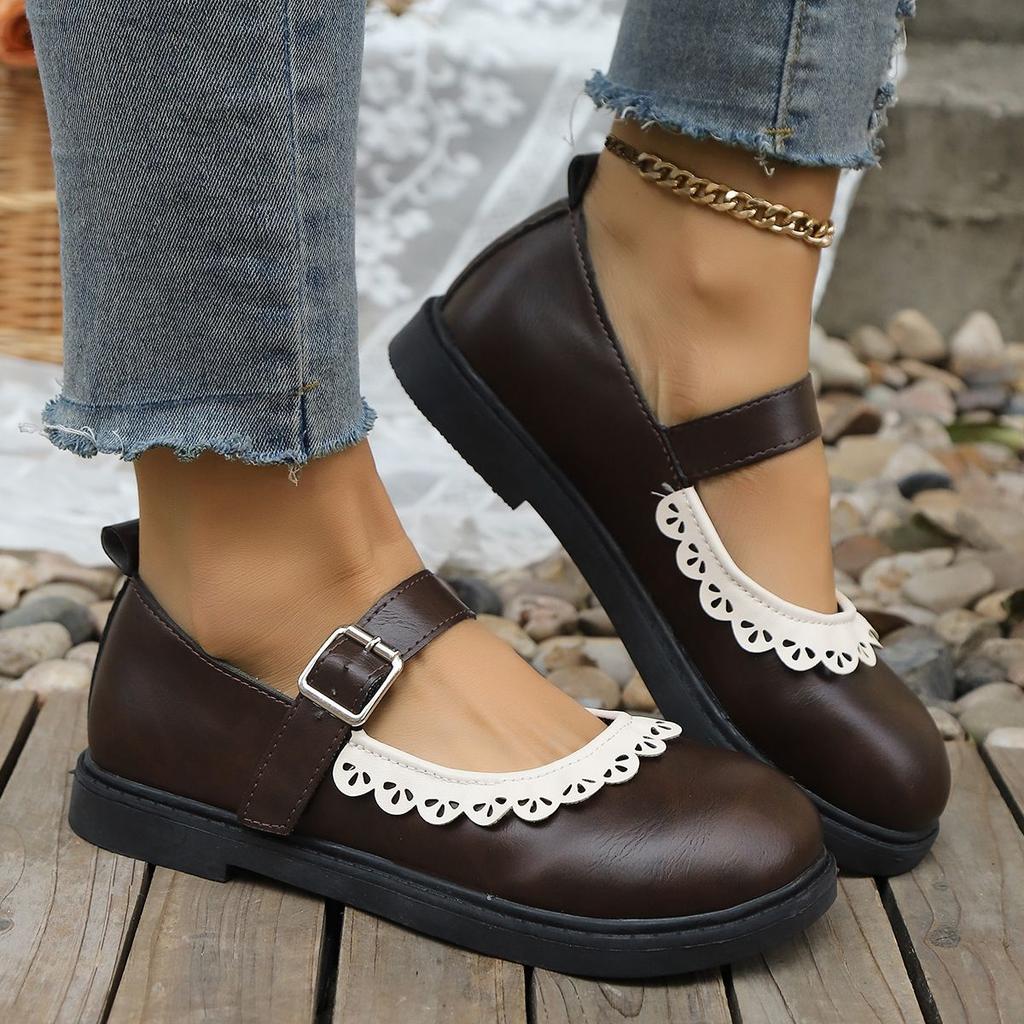 French Round Head Student with Skirt Japanese Single Shoes 2025 Spring and Summer New Retro Mary Jane Small Leather Shoes Women
