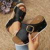 Large size wedge slippers women's summer new buttons decorative rivet slippers thick-bottomed cool slippers