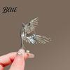 Bird Silhouette Brooch Pin 3D Design Lapel Pin with Cyan-Blue