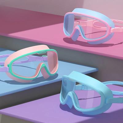 Kinder Verstellbare Schwimmbrille Großrahmen Anti-Beschlag Schwimmbrille Outdoor UV-Schutz Schwimmbrille mit Brillenetui