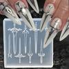 1pcs 3D Retro Punk Sword Nail Silicone Mold Gothic Sword Epoxy Resin Nail Carving Template Nail Charm Making Tool Carved Mould