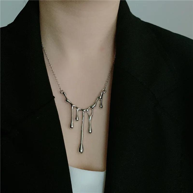 Women Fashion Summer Liquid Irregular Necklace Girl Niche Design High Sense Fashion Jewelry Accessories for Women Creative Gifts