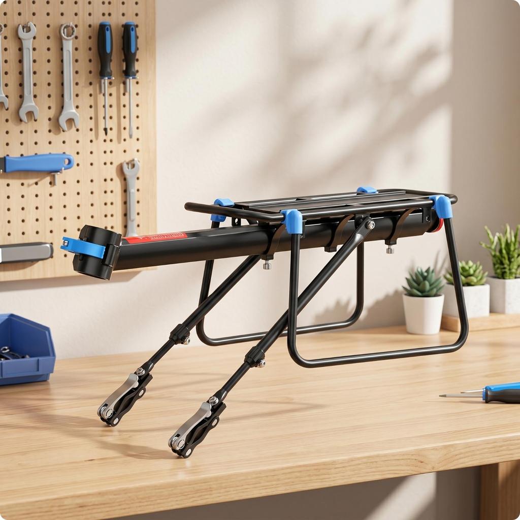 Bike Rack with Reflector Cylindrical Rear Luggage Carrier Sturdy