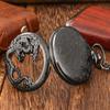 Antique Chinese Zodiac Dragon Vintage Quartz Pocket Watch with Chain, Retro Flip Cover Hollow Pendant Christmas Gift