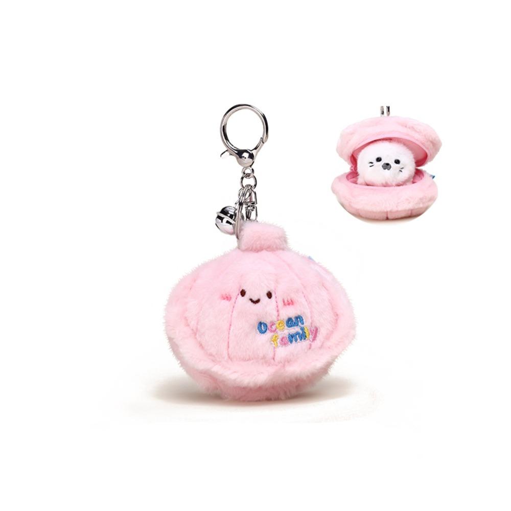 Kawaii Ocean Animal Plush Keychain Simulation Small Turtle Pendant Fluffy Whale Keyring  Children