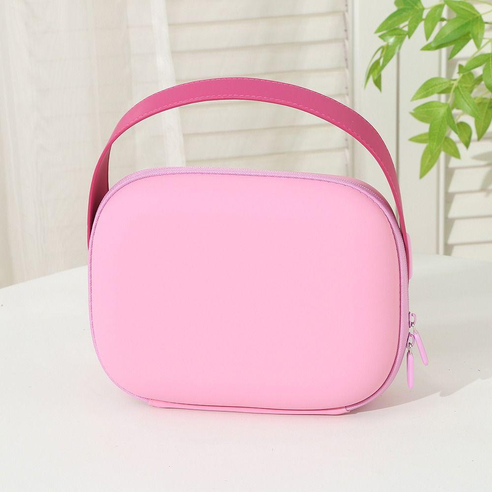 Handle PU Cosmetic Bag Candy Color Make Up Pouch Bag Makeup Case Portable Tote Bag Travel