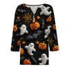 Women's T Shirt Tee Print Button  3/4 SleeveDaily Weekend Fashion Basic V- Neck Regular Top