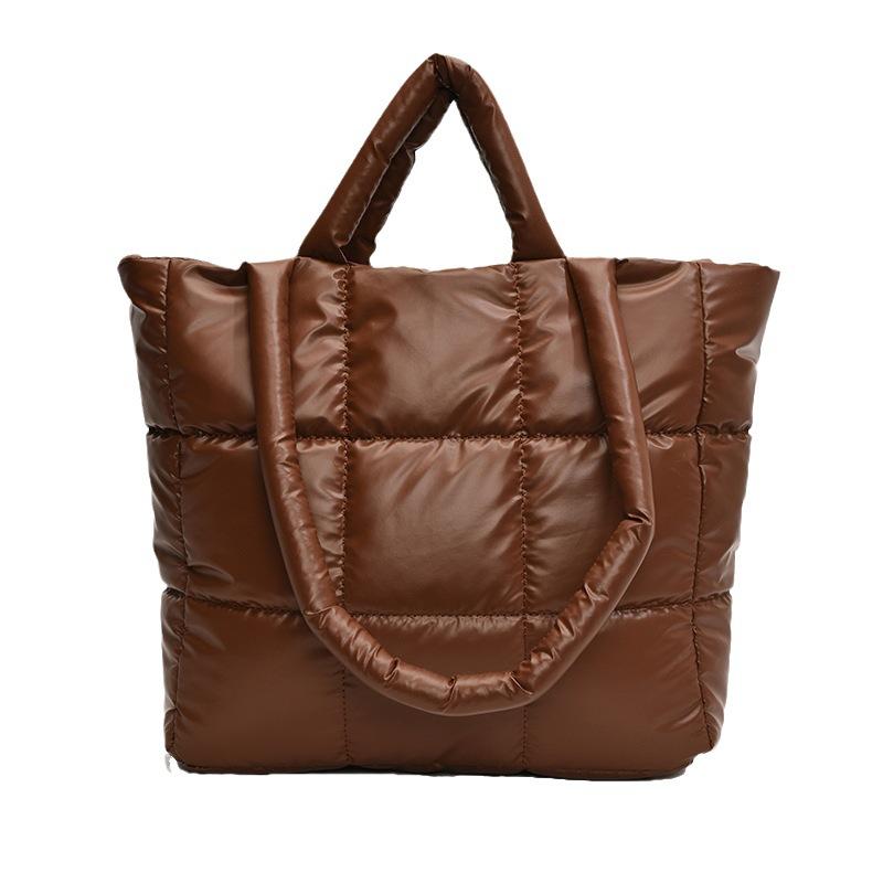 Simple shoulder bag down cotton clothing bag space cotton portable tote women's bag fashion commuter bag underarm bag